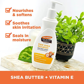 Palmer's Shea Formula close-up with shea, marula, vitamin E suggests nourishing hydration