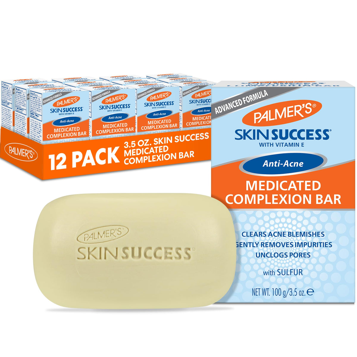 Palmer's Skin Success Eventone medicated acne soap bar cleanses pores and balances oily skin.