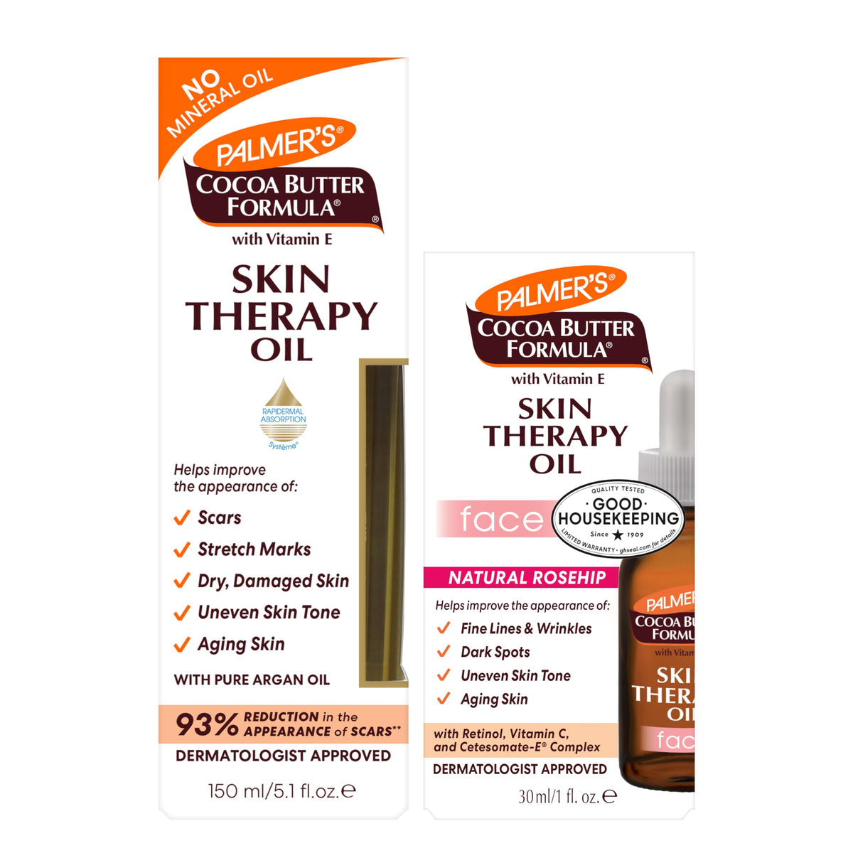 Palmer's Skin Therapy Face Oil and Body Oil bundle for hydrated skin and improved tone.