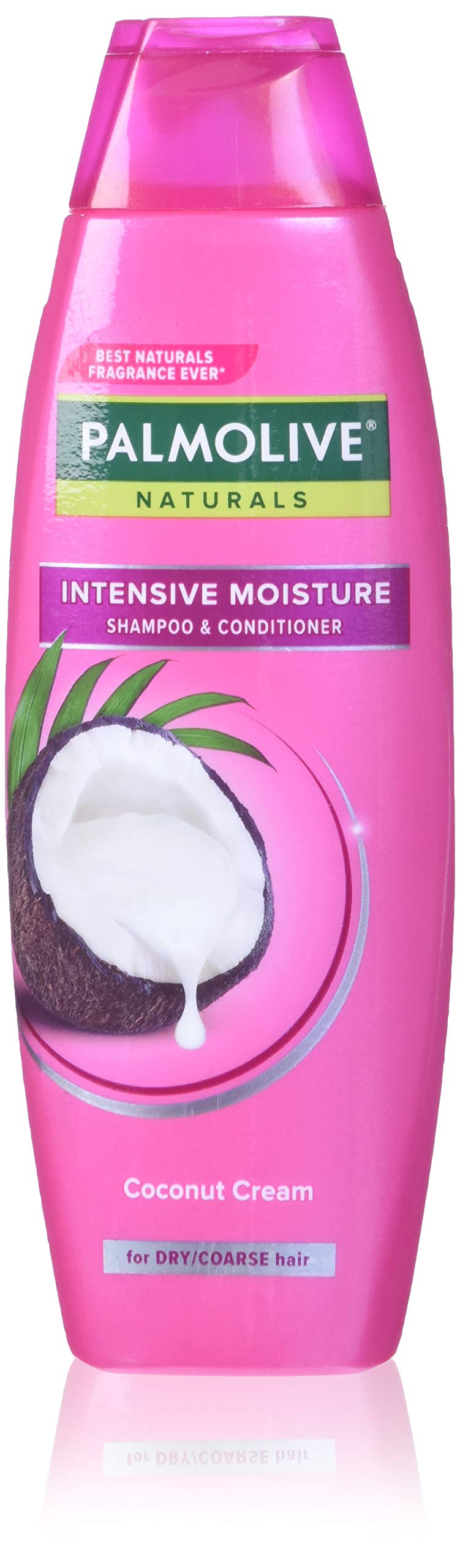 Palmolive Naturals Intensive Moisture Shampoo bottle with Coco Cream for hydration.