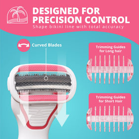 PalmPerfect Clio Trimmer waterproof for convenient wet or dry use.