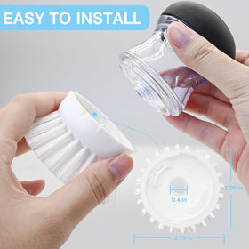 Pamrack refill works with cordless drills for fast bathroom tile cleaning