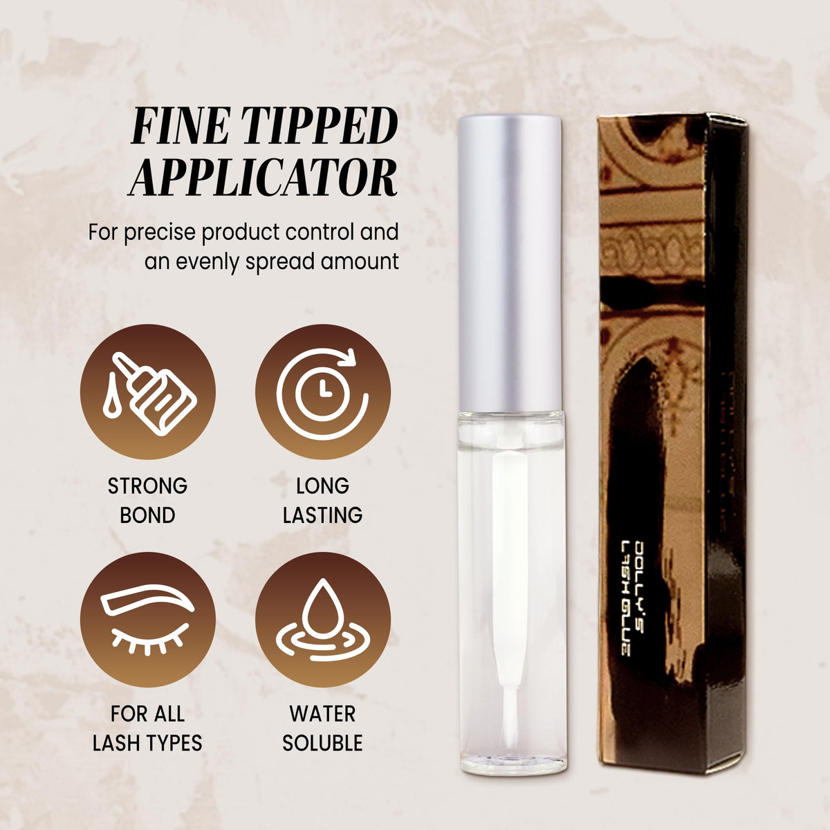 PANA Dolly's Lash glue on lash provides a natural, lifted look.