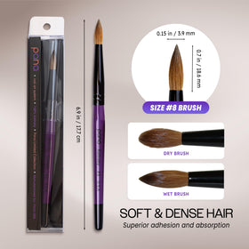 Black ferrule supports bristles for lasting durability during manicures.