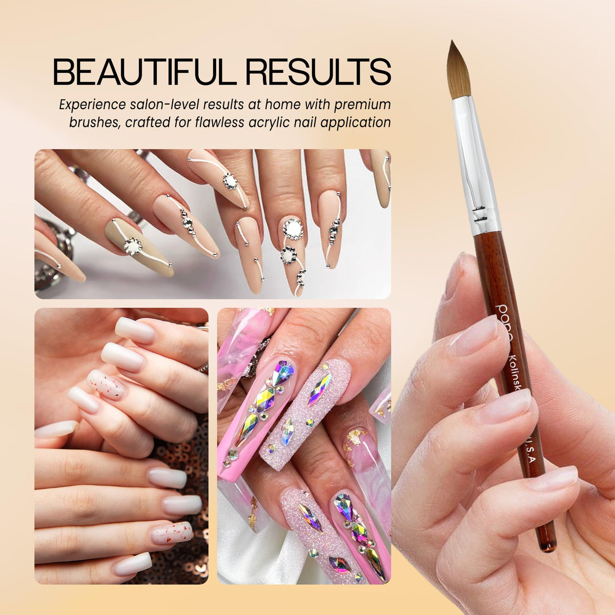 PANA Pure Kolinsky brush length guide showing seven inches for control.