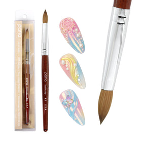 PANA Pure Kolinsky oval brush with mahogany handle for precise acrylic application.