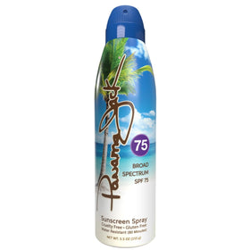 Panama Jack continuous spray sunscreen SPF 75 bottle for easy outdoor protection.