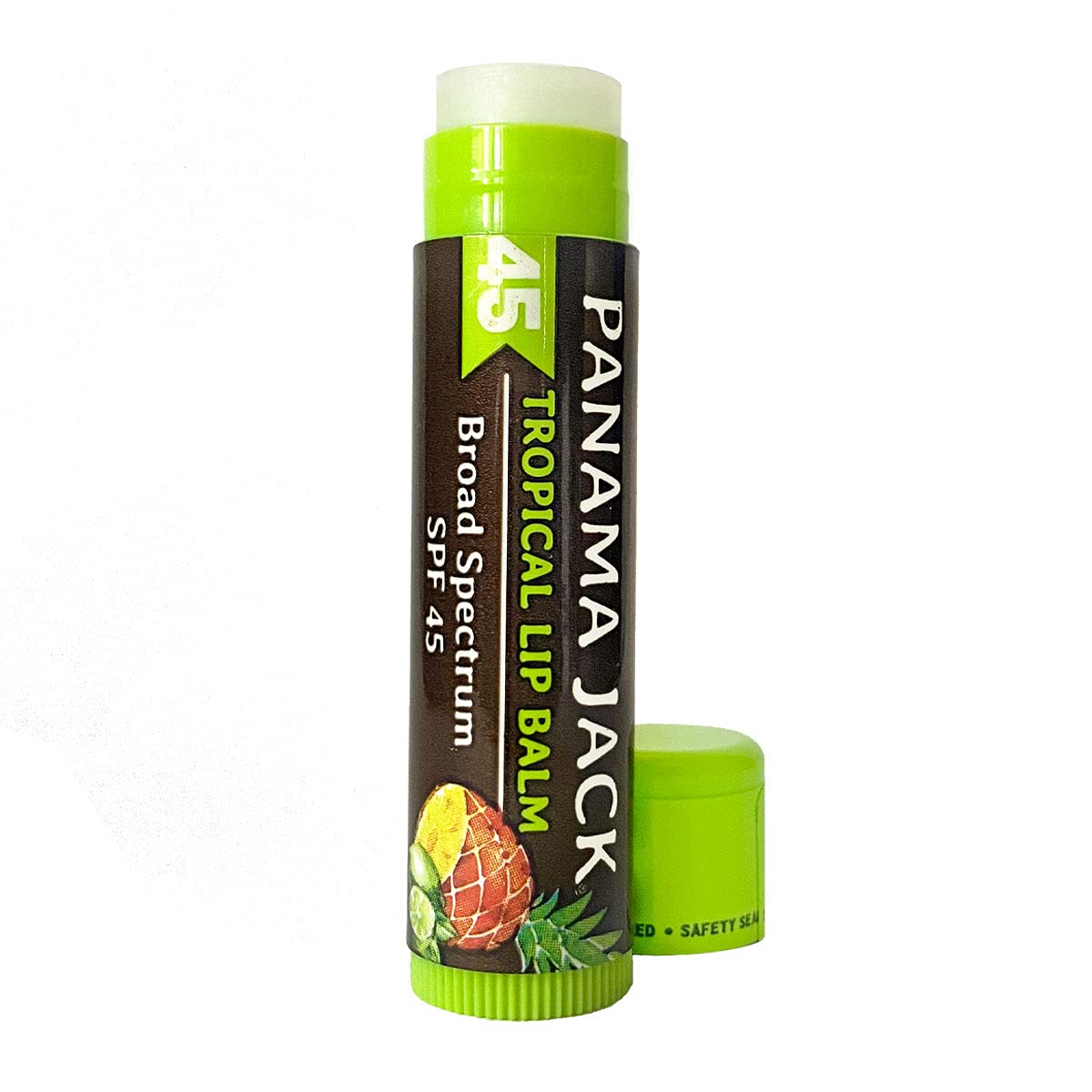 Panama Jack SPF 45 lip balm compact, travel-friendly size.