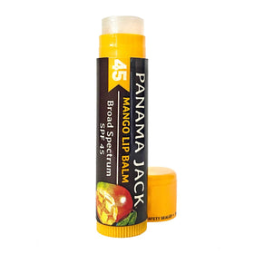 Panama Jack SPF 45 lip balm with adjustable knob for easy reapplication.