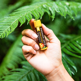 Panama Jack SPF 45 lip balm pack open, easy access to flavors.