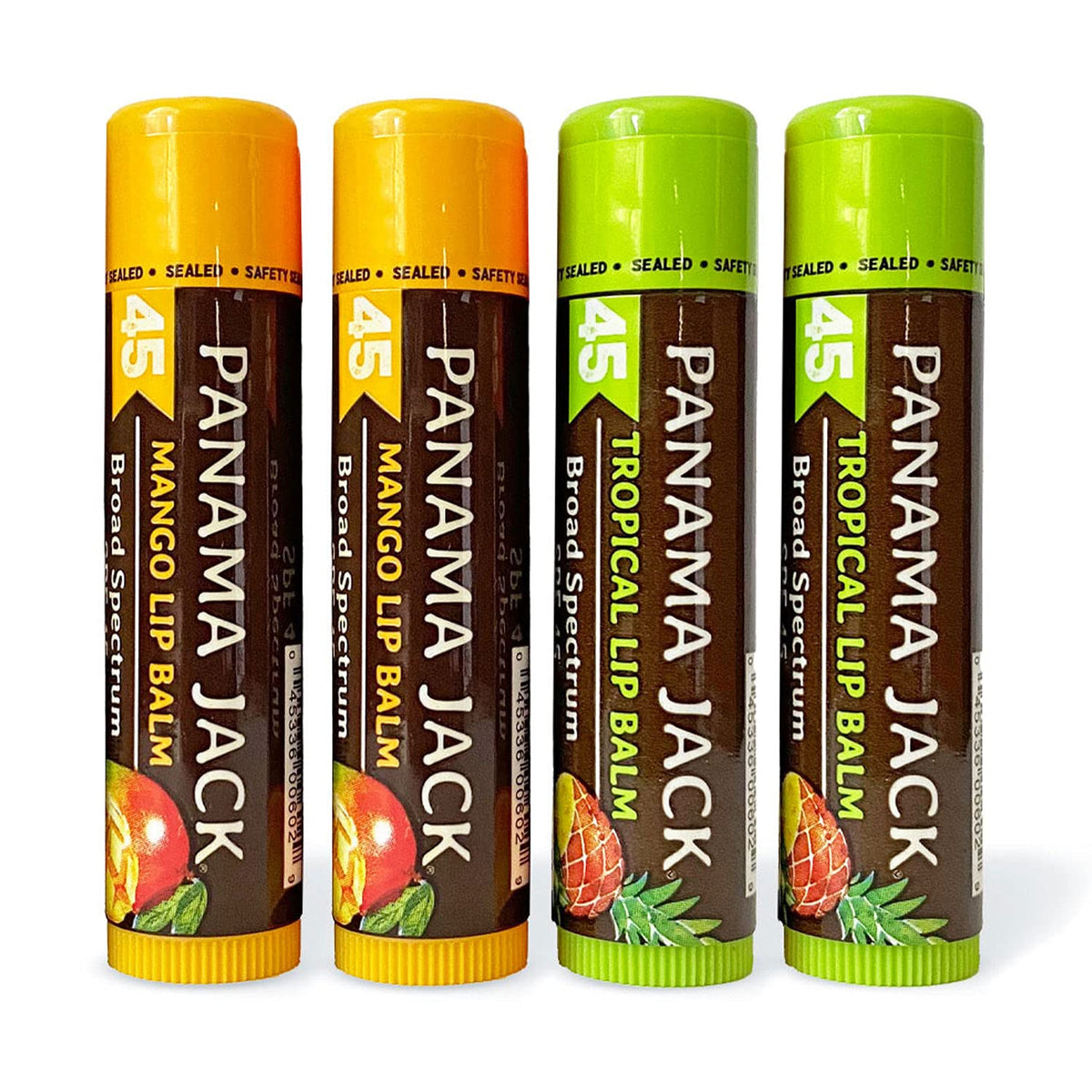 Panama Jack SPF 45 vanilla lip balm bottle provides smooth lip protection on sunny days.