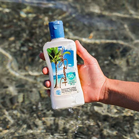 Panama Jack Sunscreen Lotion bottle cap demonstrates easy application and quick reapply