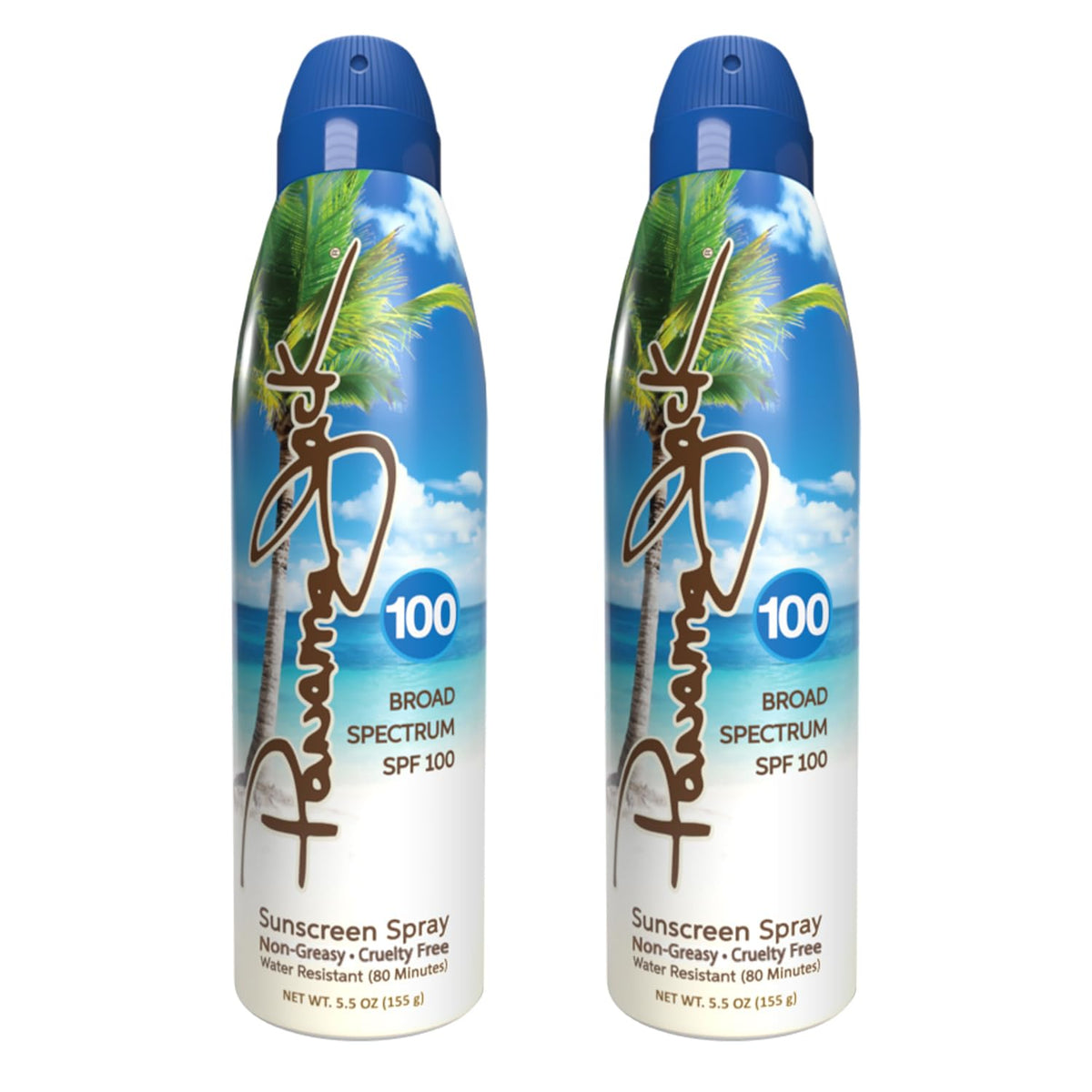 Twist-cap Panama Jack sunscreen bottle with compact packaging for on-the-go use.