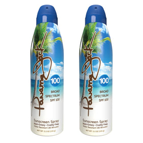 Twist-cap Panama Jack sunscreen bottle with compact packaging for on-the-go use.