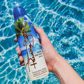 Panama Jack label highlights gluten-free and cruelty-free ingredients.