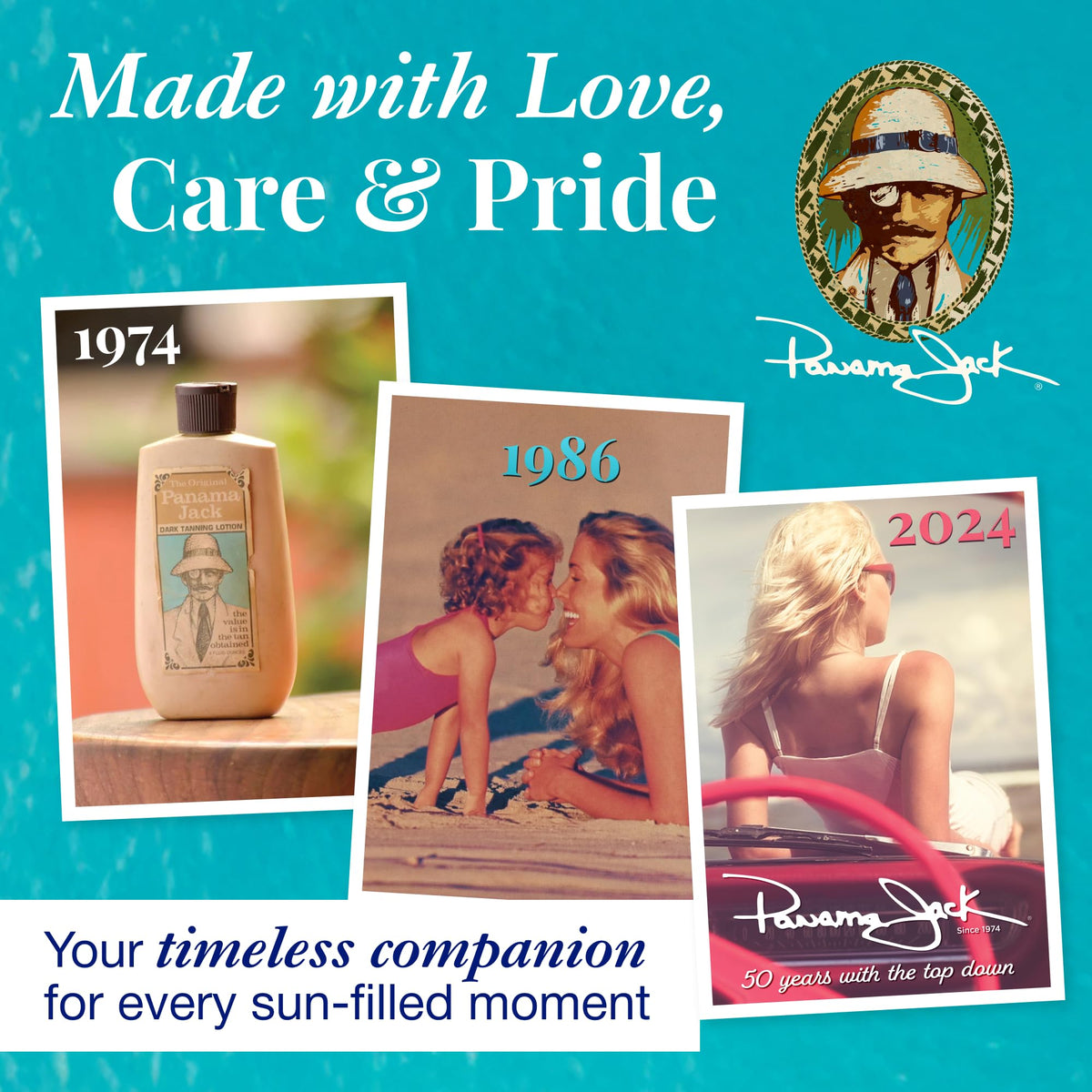 Two-pack display of Panama Jack tanning lotion emphasizes value for regular use.