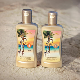 Panama Jack Sunseeker SPF 4 tanning lotion bottle for travel use.