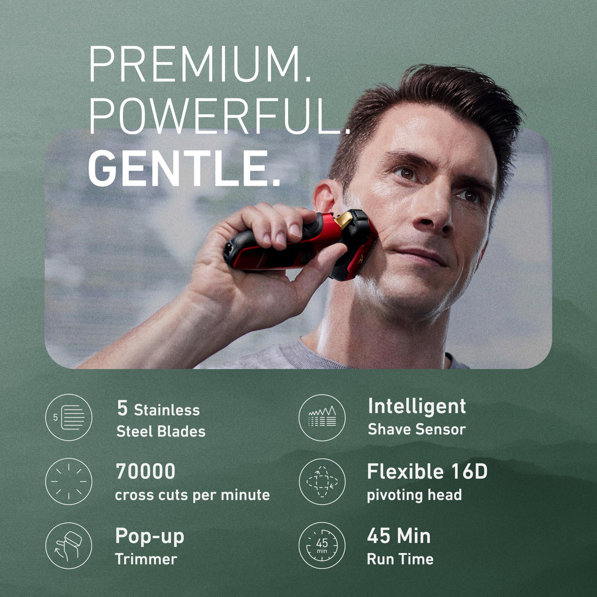 Panasonic ARC5 five-blade system delivers efficient beard removal with a smooth finish