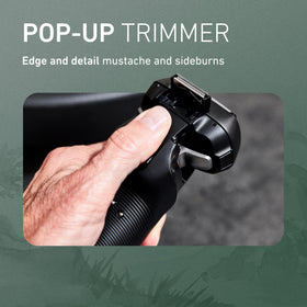 Panasonic ARC6 quick-charge feature providing minutes of shaving after a short charge.
