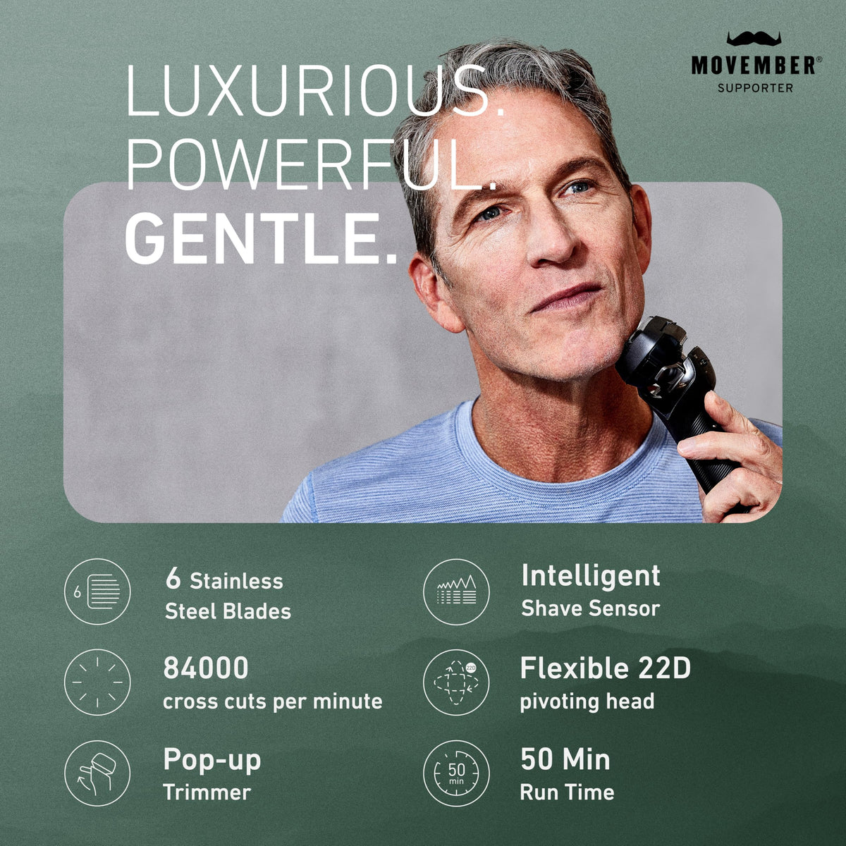 Panasonic ARC6 wet and dry use shaver shown for versatile grooming.