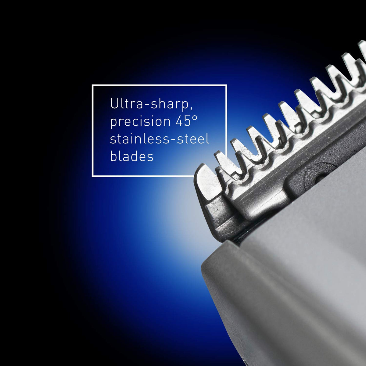 Panasonic ER-GB40-S ergonomic grip provides comfortable control during detailing.