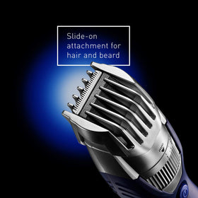Panasonic ER-GB40-S travel stand keeps grooming essentials ready on the go.
