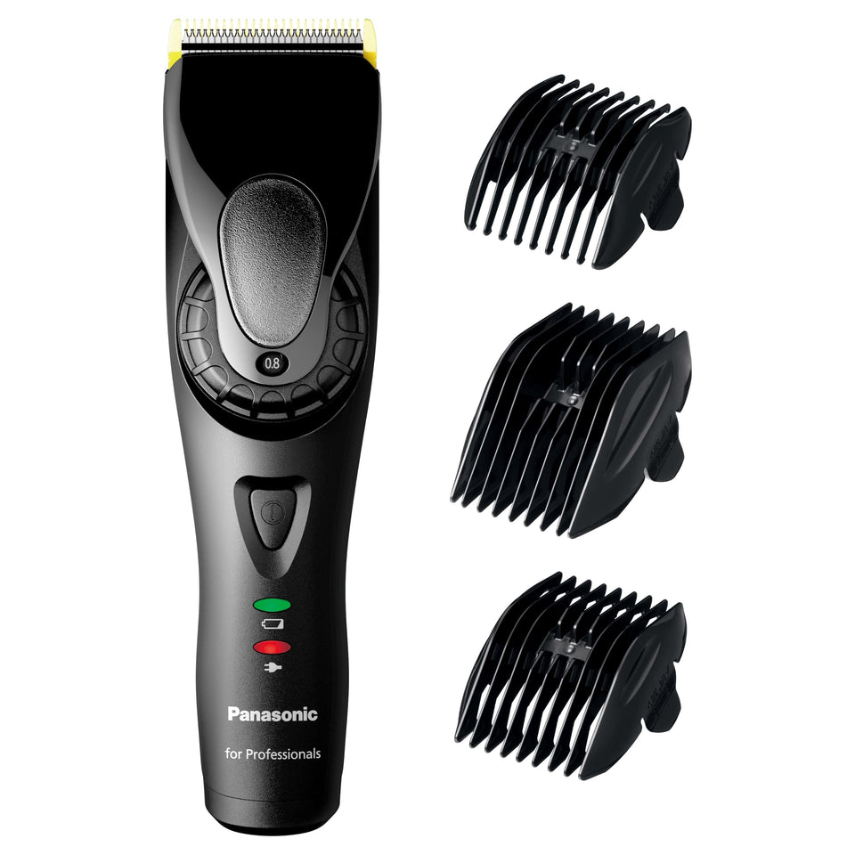 Panasonic ER-GP80 K blade close-up highlighting the durable X-taper edge for precise trims.