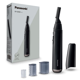 Panasonic GM40-K runs on AA batteries with up to 180 minutes of cordless use.