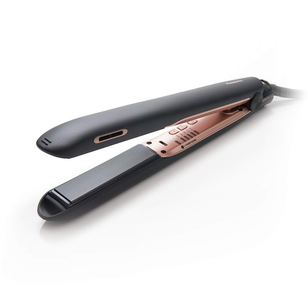 Panasonic Nanoe Flat Iron EH-HS99-K ceramic plates for smooth, even straightening.