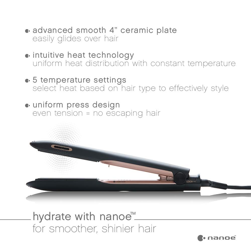 Panasonic Nanoe Flat Iron EH-HS99-K nanoe ions for shinier, frizz-controlled styling.