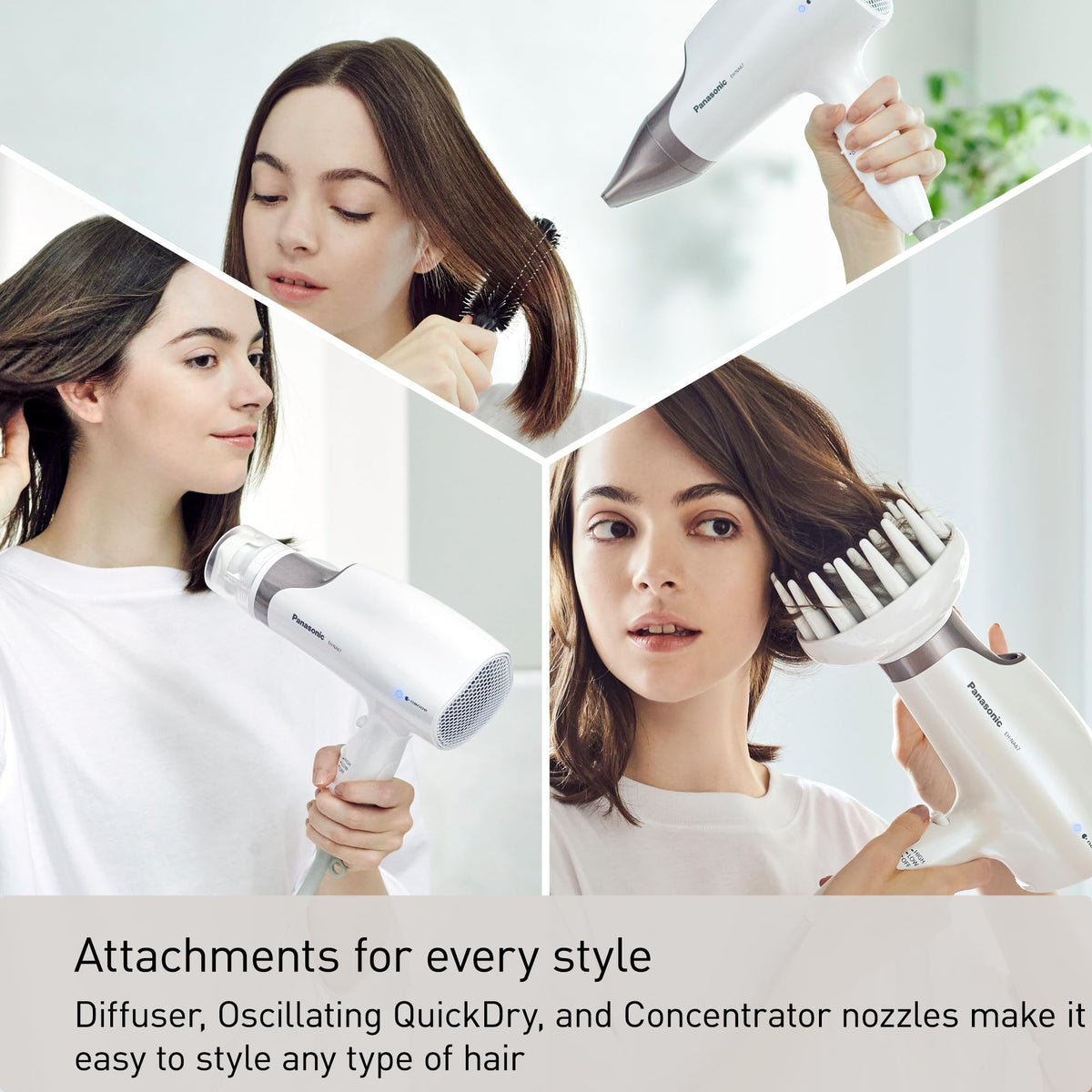 White finish Panasonic Nanoe Salon Hair Dryer for a sleek look