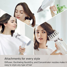 White finish Panasonic Nanoe Salon Hair Dryer for a sleek look