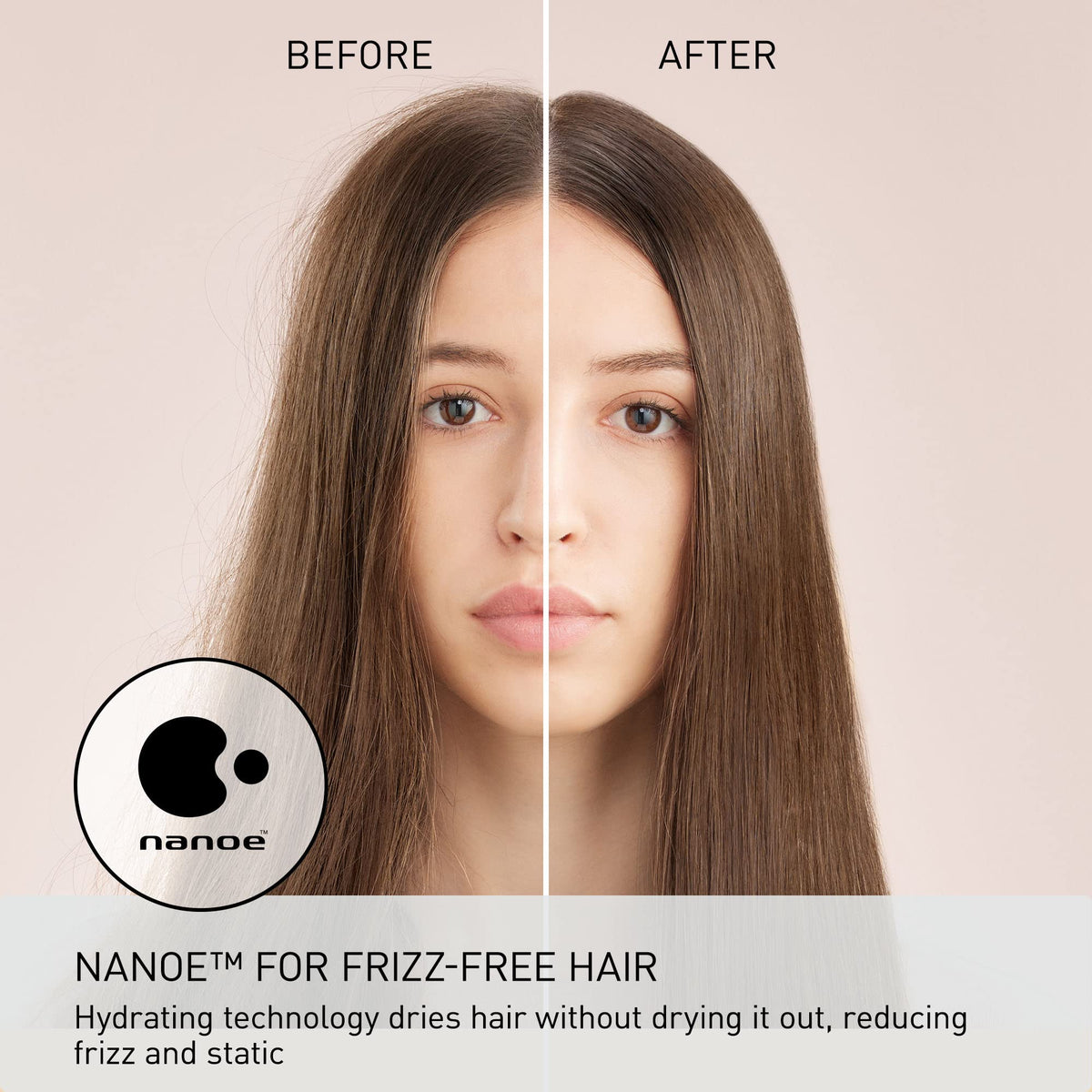 Oscillating Quick Dry Nozzle evenly distributes heat for gentle drying.