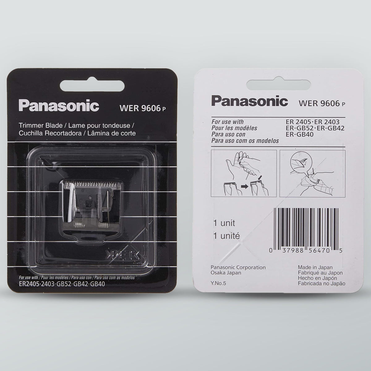 Panasonic WER9606P hypoallergenic steel reduces irritation during trimming.