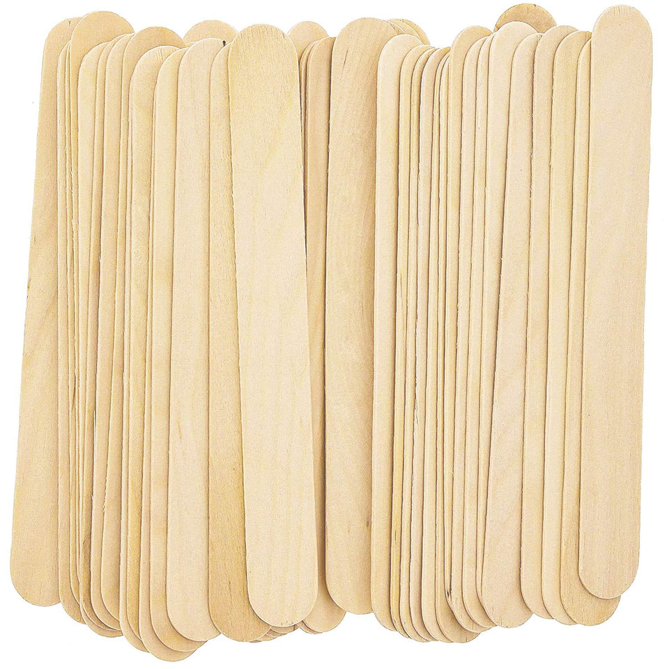 Pandaspa professional large waxing sticks for clean, even application; wooden birch, salon or home use.