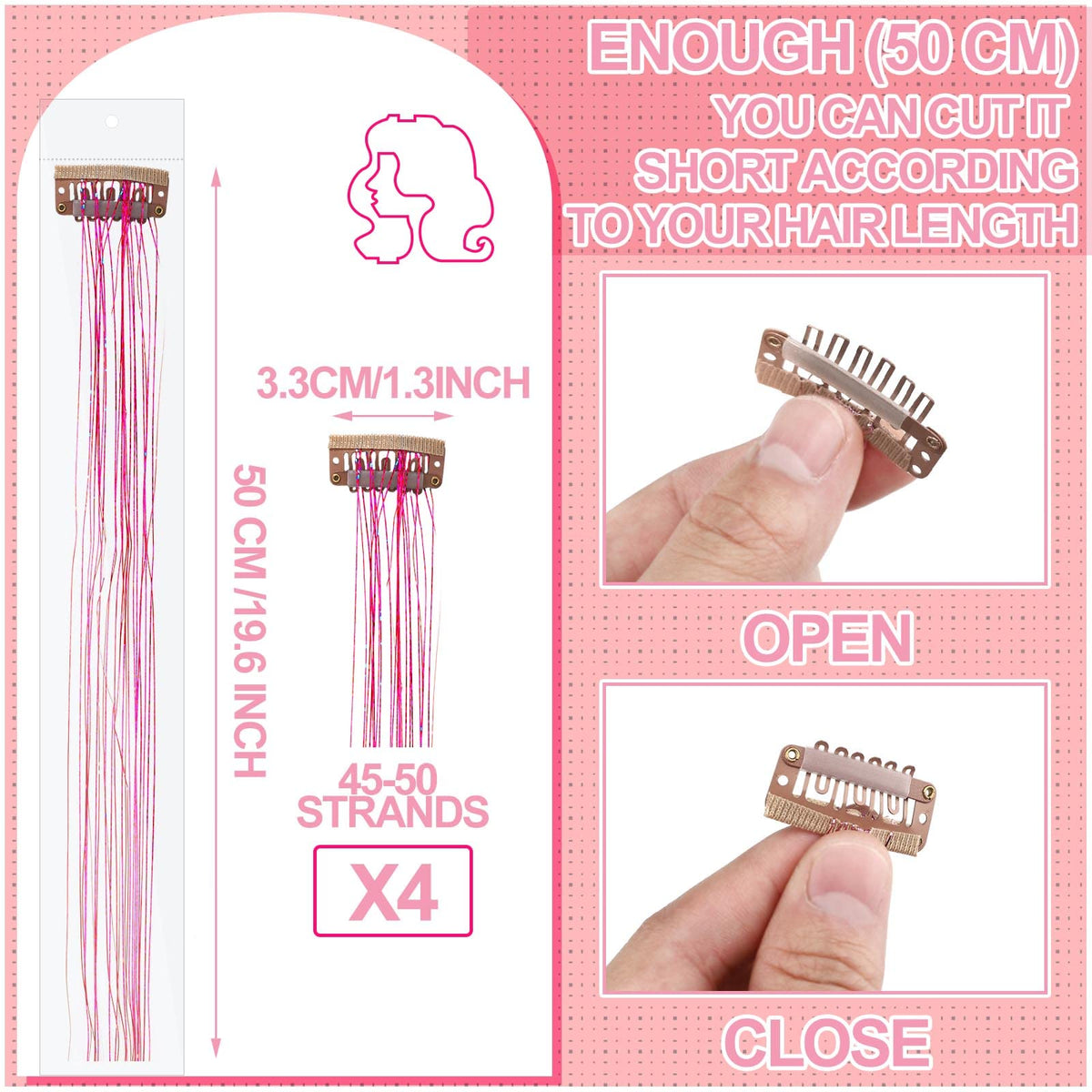Panelee clip-in hair tinsel in green brightens up festival-ready looks