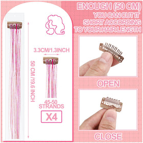 Panelee clip-in hair tinsel in green brightens up festival-ready looks
