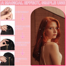 Panelee clip-in hair tinsel in light purple creates whimsical party accents