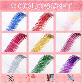 Panelee clip-in hair tinsel in silver adds reflective shine
