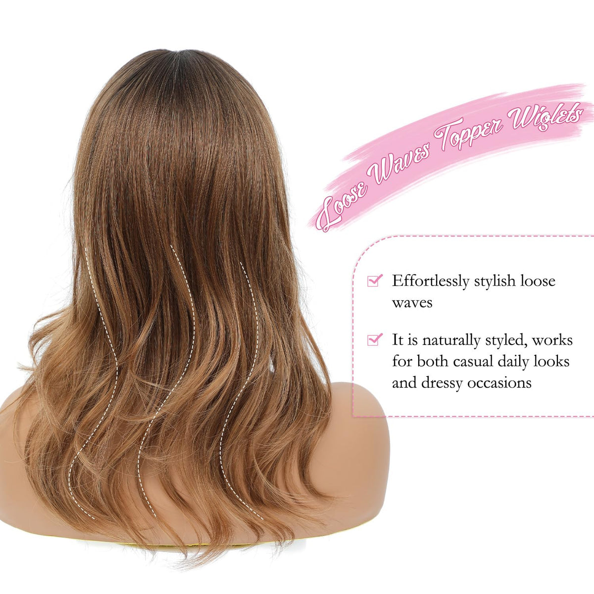 PANEWAY 18 inch topper closeup scalp reveals realistic part line.