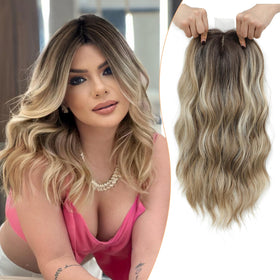 Paneway hair topper 16in wavy clip-in demonstrates easy everyday volume