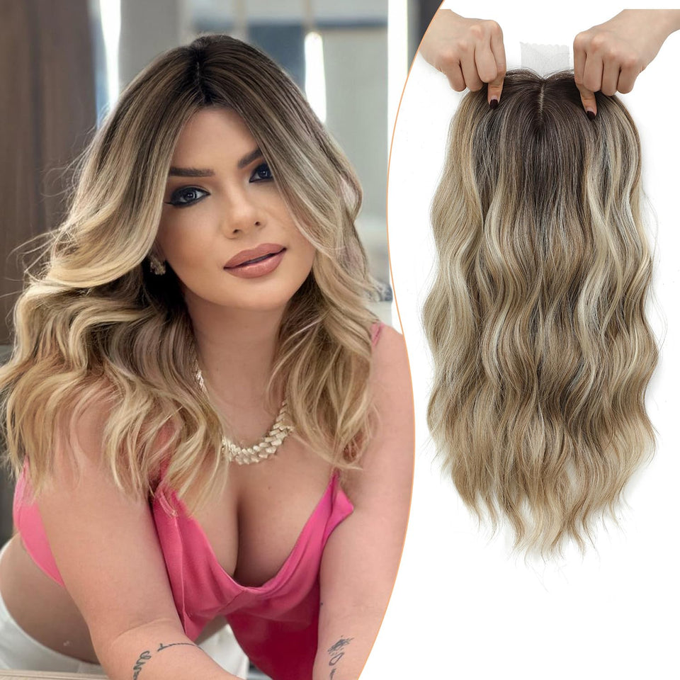 Paneway hair topper 16in wavy clip-in demonstrates easy everyday volume