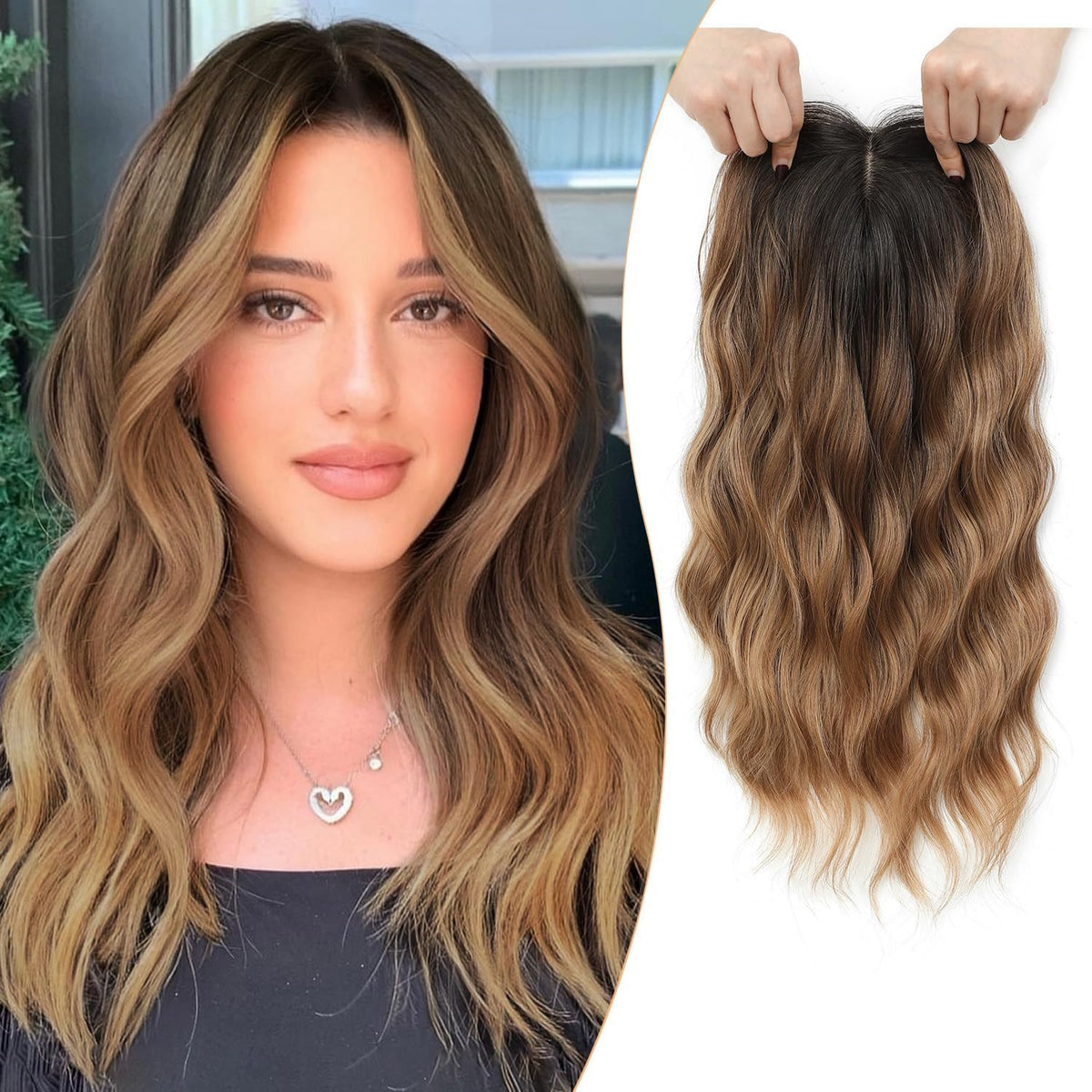 Paneway hair topper 16-inch wavy clip-in for instant volume and coverage.