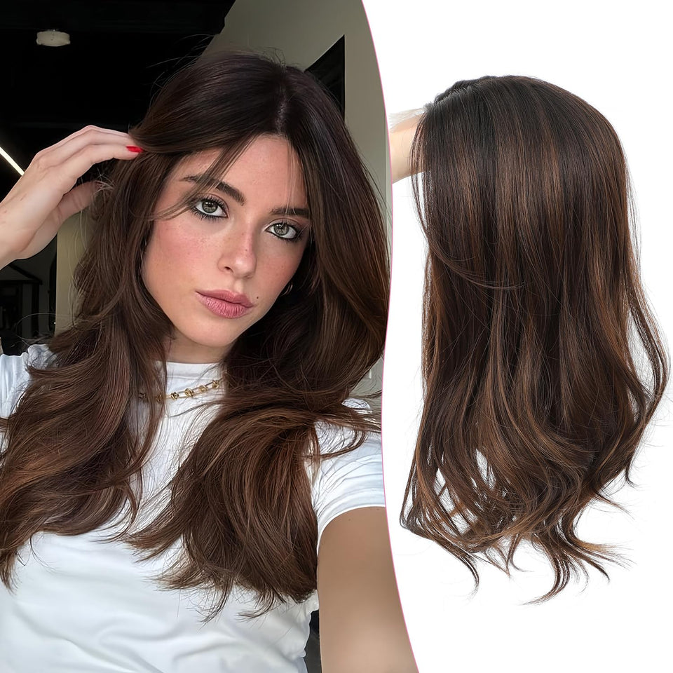 PANEWAY hair topper 18 inch body waves close-up showing natural texture blend
