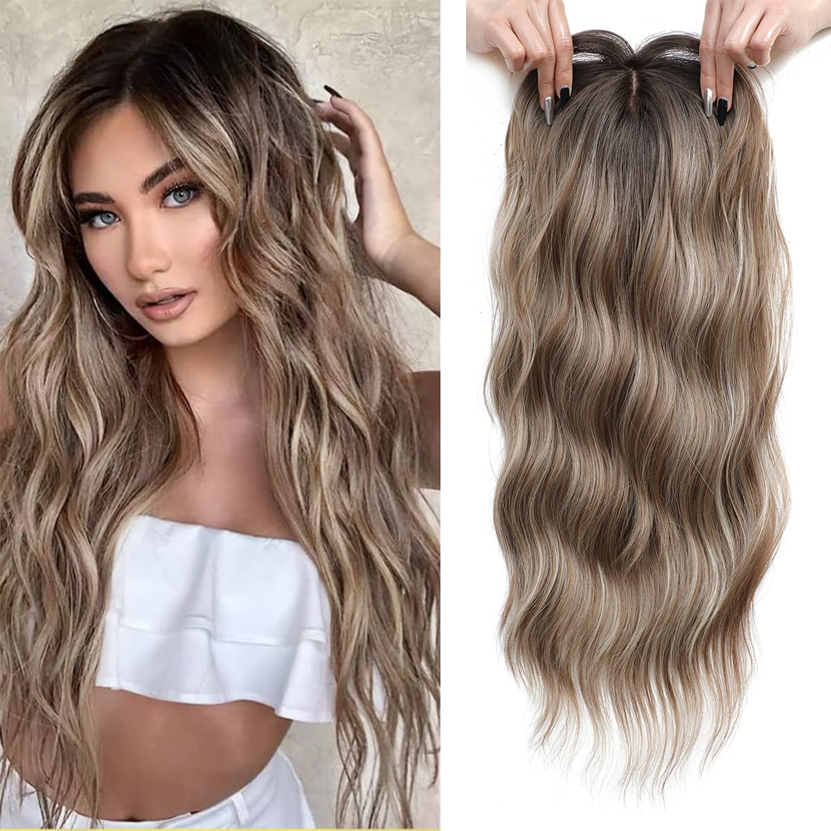 Paneway 20-inch wavy topper with natural waves for a fuller look