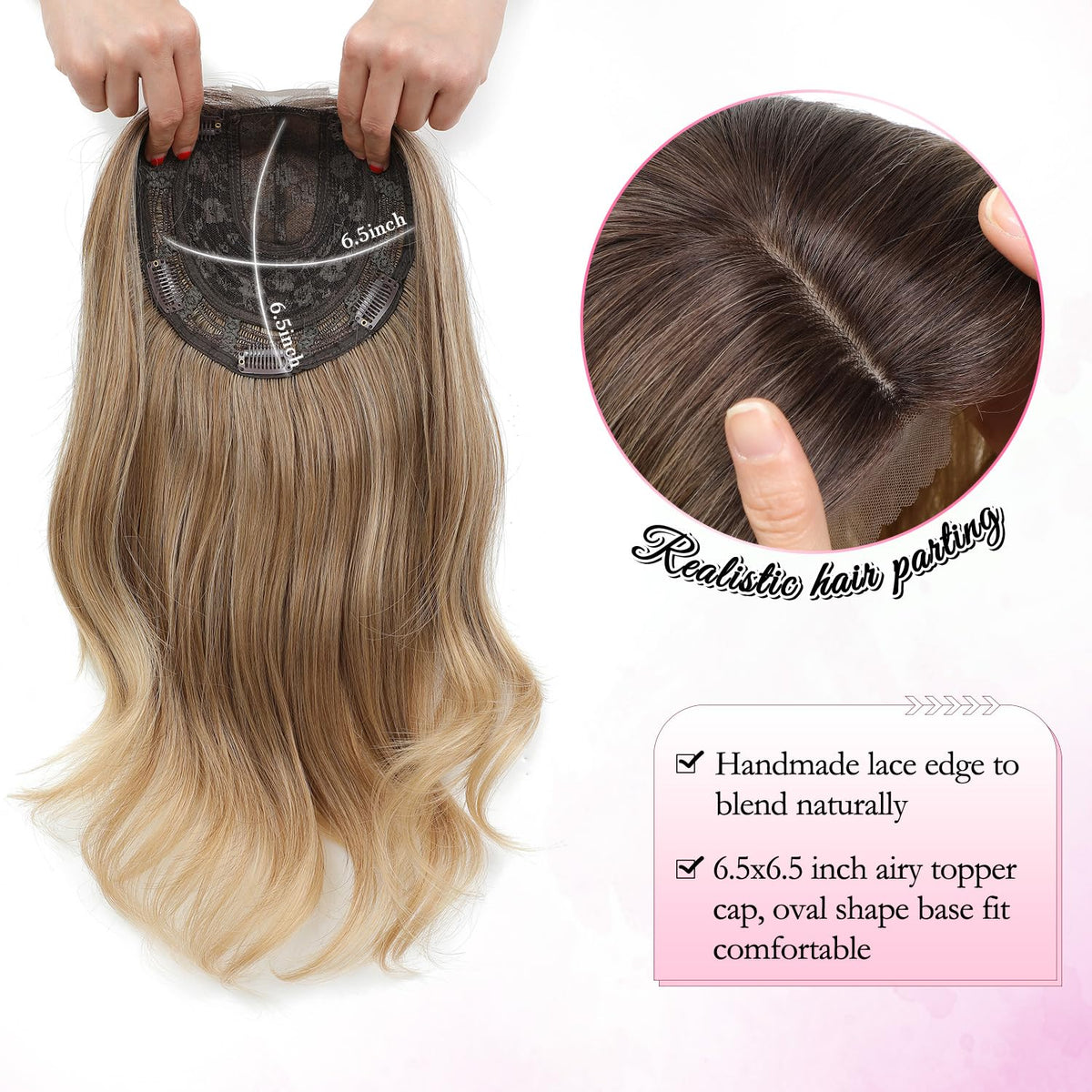 Paneway shade brown blonde with dark root for realistic color match.