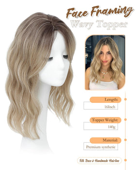 PANEWAY topper with natural lace base for seamless blending at the hairline.