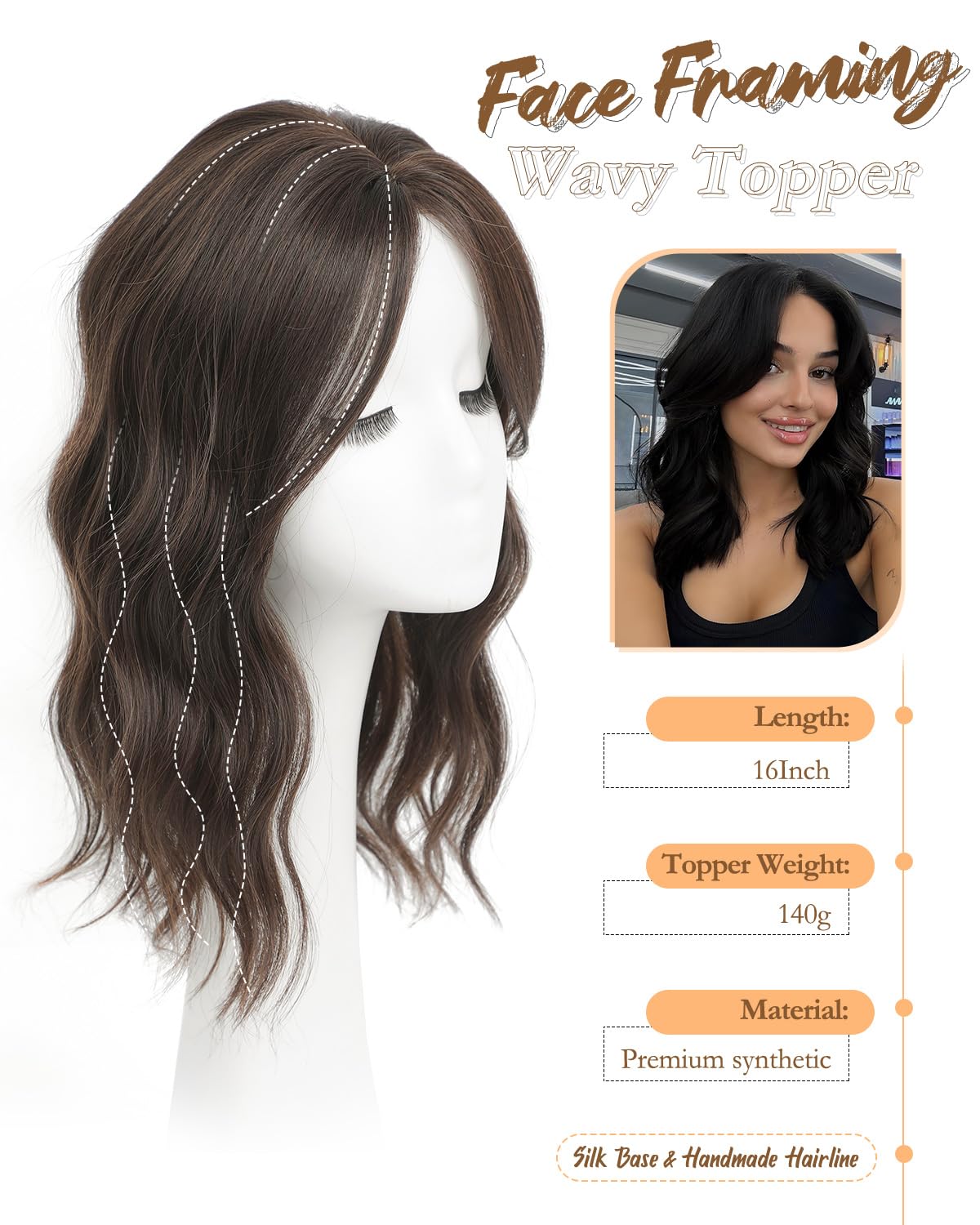 PaneWay silk-base topper with natural hairline for seamless blends.