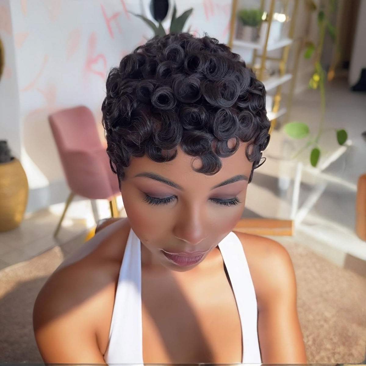 PangDongLai no-glue wig simplifies styling and quick wear.