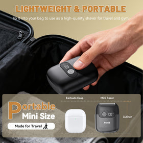 Panid compact travel shaver fits in small bags for on-the-go grooming.